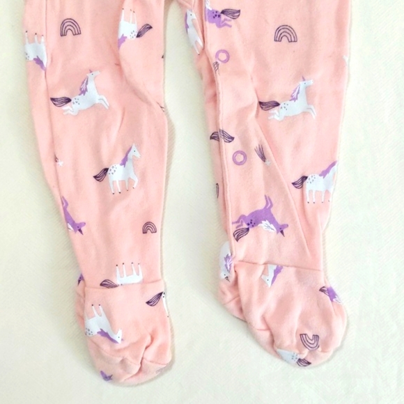 joe fresh unicorn cotton snap footie sleeper pajamas 18-24 months baby girl - Picture 4 of 6